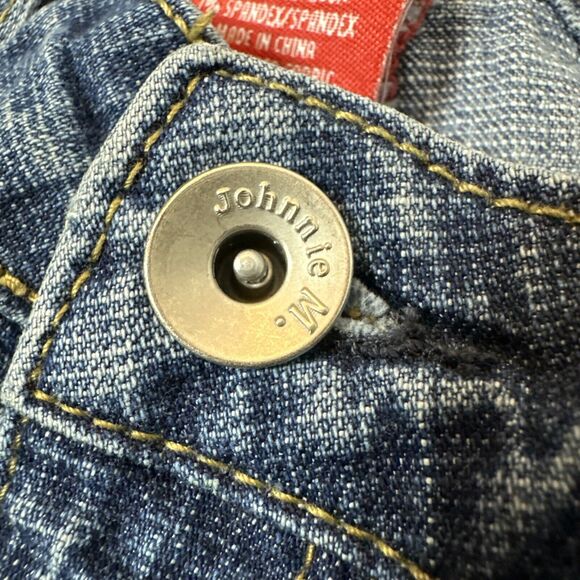 Vintage Y2K Johnnie M Bootcut Flare Jeans Juniors Sz 7 Low Rise 90s Medium Wash - Picture 4 of 6